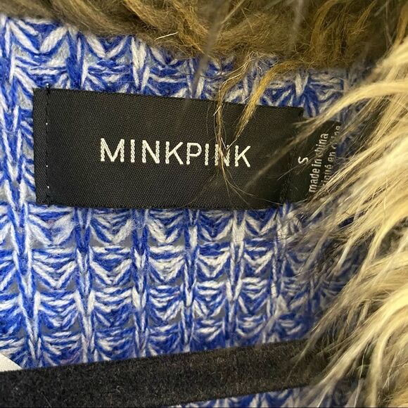 MinkPink Faux Fur Open Sweater Cardigan Sz S - Picture 8 of 9